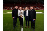 Rory McIlroy with Jamie Carragher, Gary Neville and Tyrrell Hatton.