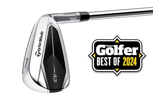 The TaylorMade Qi Iron with a Today's Golfer Best of 2024 badge