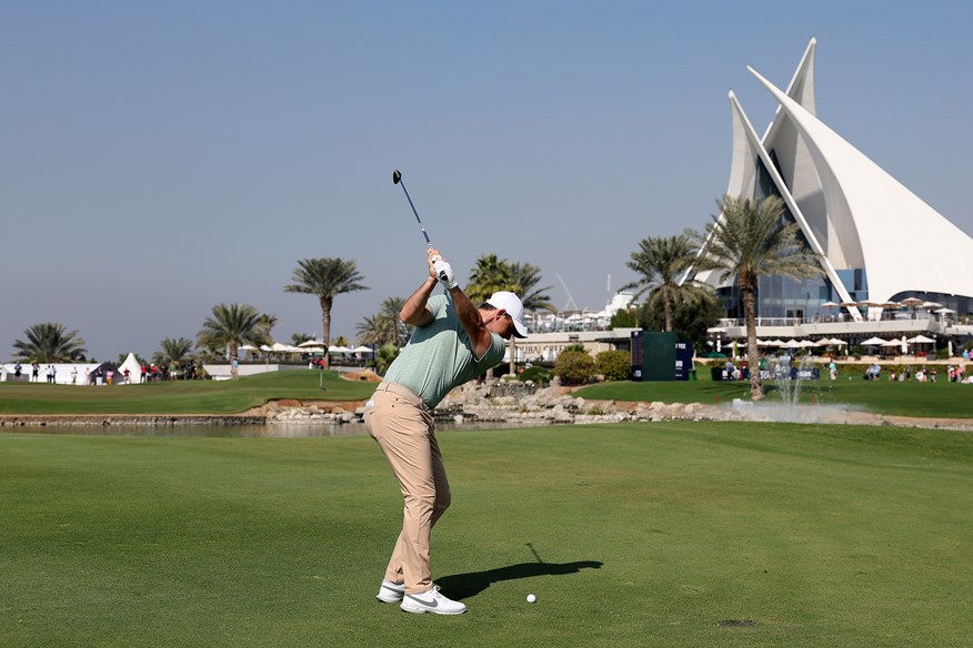 Rory McIlroy leads the inaugural Dubai Invitational after two rounds.