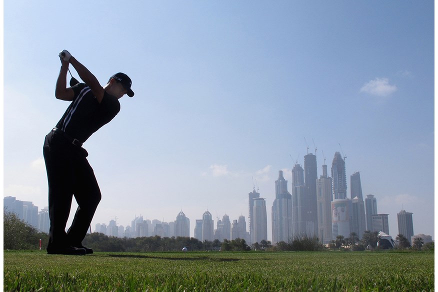 Tiger Woods at the Dubai Desert Classic