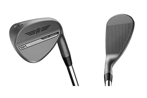 The Titleist Vokey Design SM10 wedge Nickel finish at address