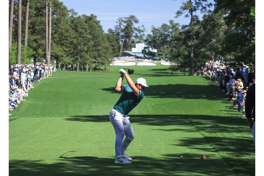 Viktor Hovland in action at The Masters in 2023. 