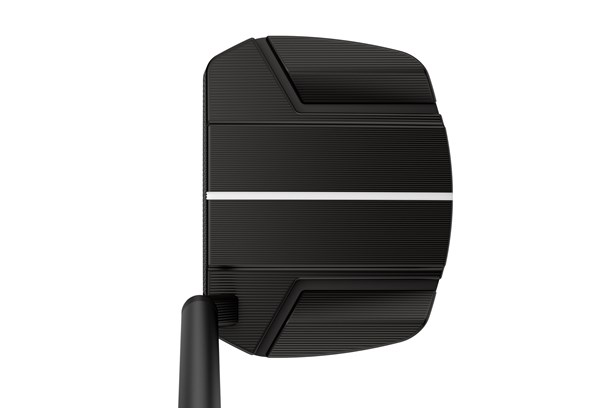 The blacked-out Ping PLD Milled Ally Blue 4 Putter is fitted with a contrasting white alignment line