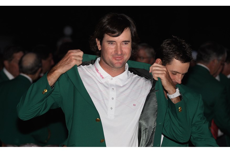 Bubba Watson beat Louis Oosthuizen in a sudden-death play-off to win the 2012 Masters.