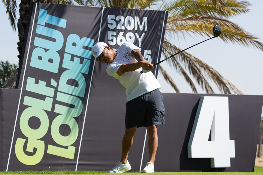 Anthony Kim warms up ahead of his long awaited return to action.