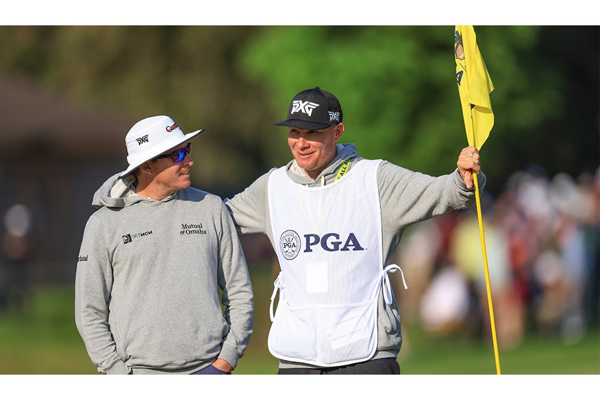 Joel Dahmen and his caddy Geno Bonnalie are good friends and colleagues