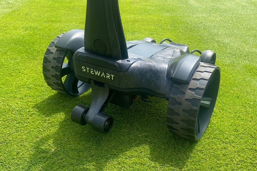 Stewart Golf Vertx Remote Electric Golf Cart anti-tip bar and frame