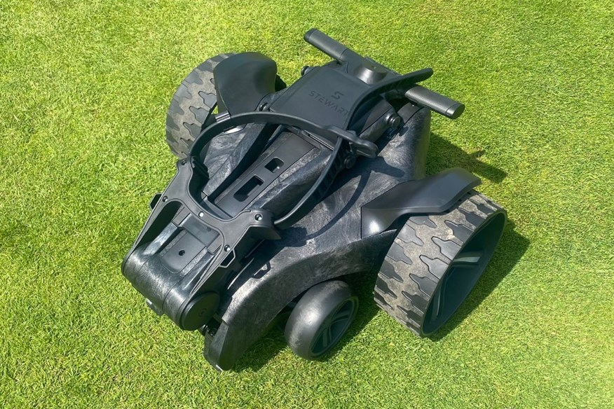 Stewart Golf Vertx Remote Electric Golf Cart folded