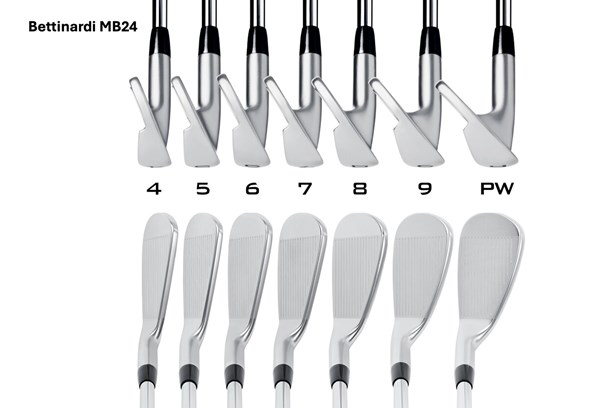 How the Bettinardi MB24 iron set look at address and from the toe