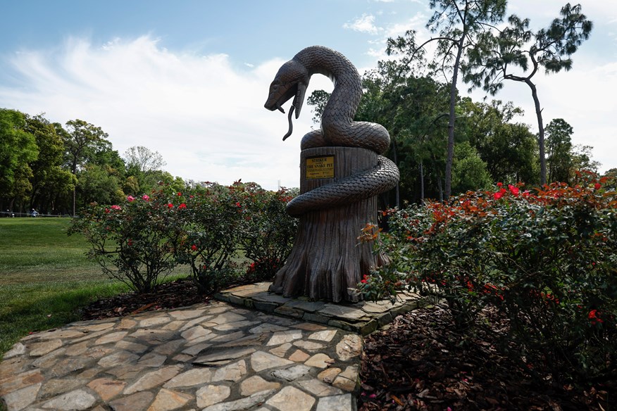 The 'Snake Pit' statue at Copperhead Course, Palm Harbor.