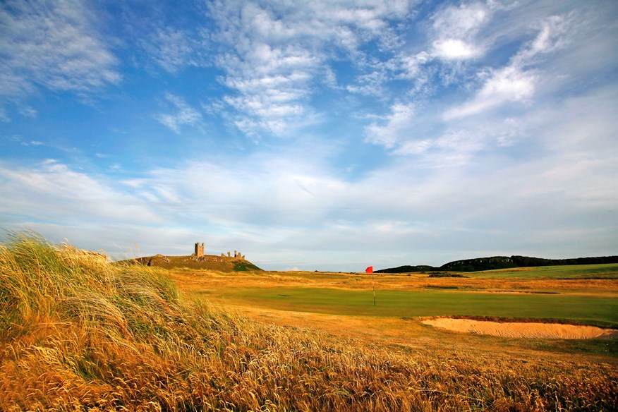 The 10th hole at Dunstanburgh Castle Golf Club.