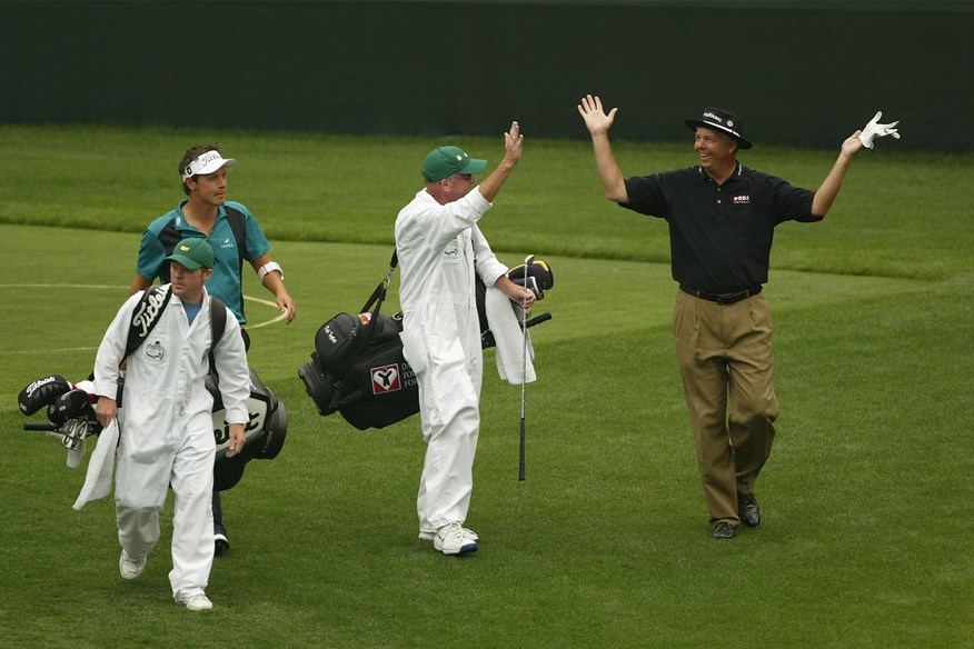 Kirk Triplett was playing in the group behind Padraig Harrington and his ball also ended up in the hole from the tee box, making him the 17th person to have scored an ace in the Masters