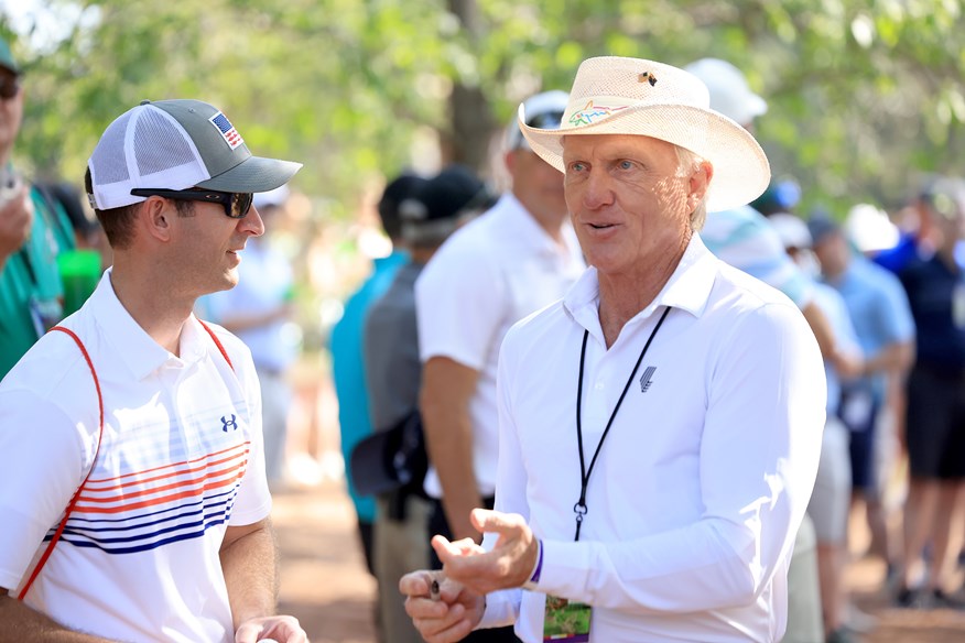 Greg Norman was at The Masters on Wednesday.