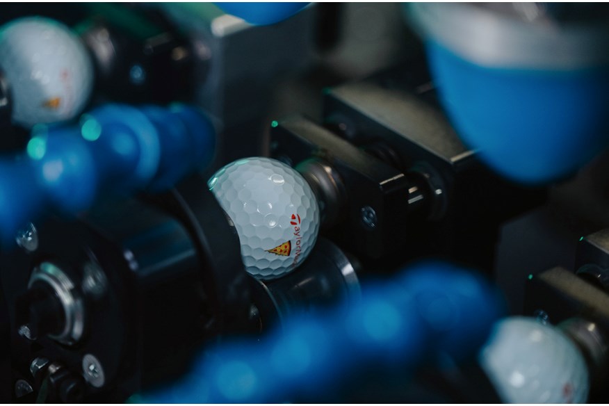 How TaylorMade print custom MySymbol designs onto a golf ball 