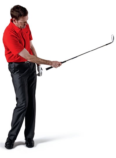 By the end of the swing, the toe of your wedge should face upwards