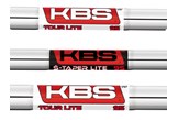 A close up of the KBS Tour, S-Taper and C-Taper iron shaft bands