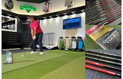 Neil Wain testing the best iron shafts at the Callaway European HQ in Chessington, UK.