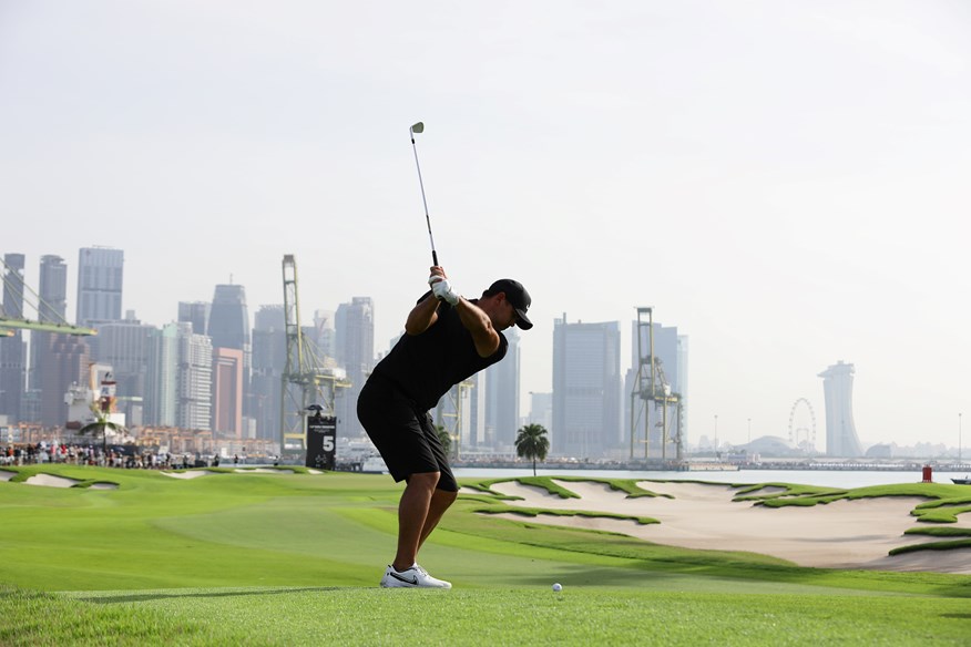 Brooks Koepka in action at LIV Golf Singapore