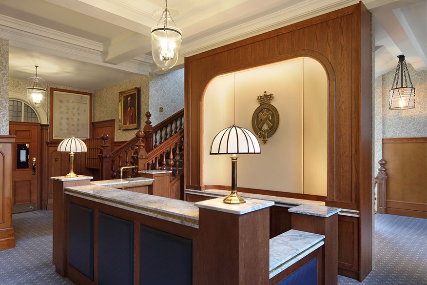 Front desk in the clubhouse of St Andrews