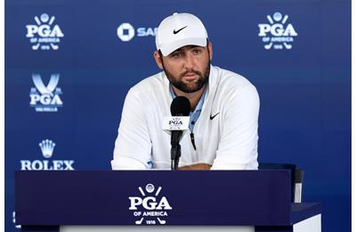 Scottie Scheffler addresses the media after his second round at the PGA Championship and discusses his arrest and jail time.