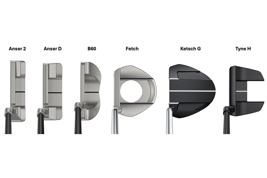 The whole six model Ping 2024 Putter family at address