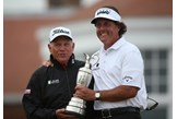 Butch Harmon celebrating another Major win, this time with Phil Mickelson at the 2013 Open at Muirfield.