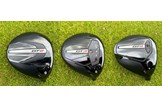 A close up of all three Titleist GT driver soles