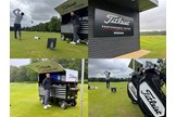 Simon Daddow hitting the GT drivers at Titleist's Woburn Performance Centre.