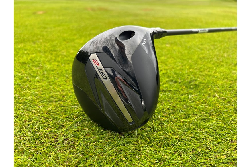 The sole shape and detail of the Titleist GT2 driver.