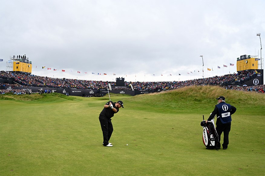 Shane Lowry playing his approach at the 2019 Open Championship