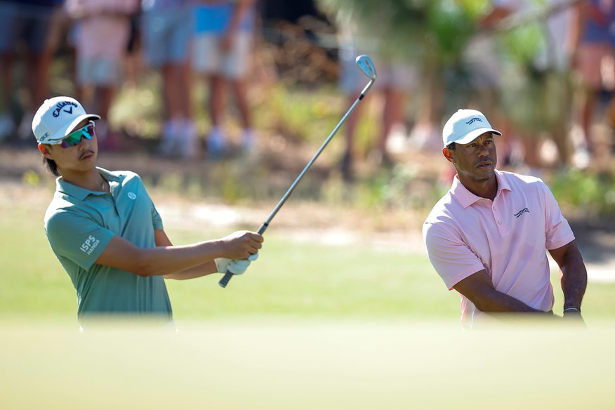 Tiger practicing at Pinehurst with Min Woo Lee