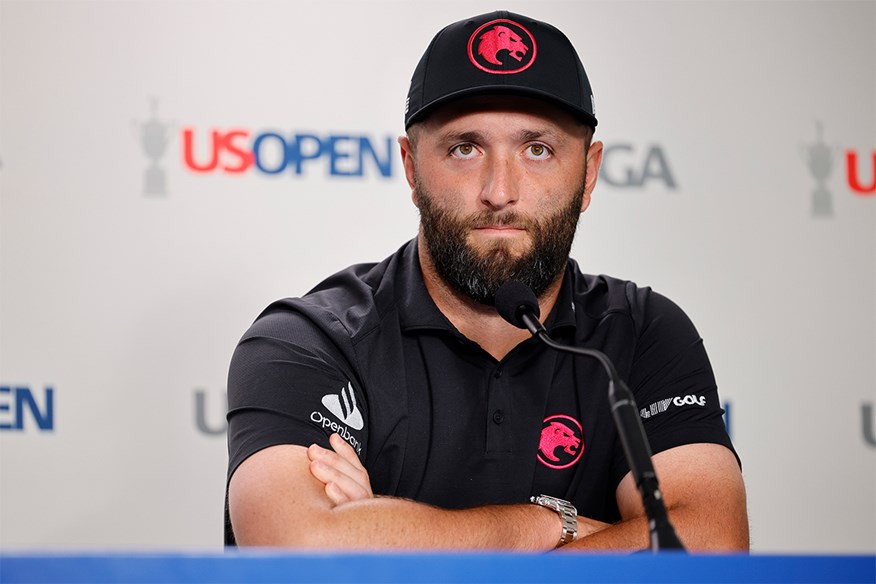 Jon Rahm looked far from raring to go in his pre tournament press conference