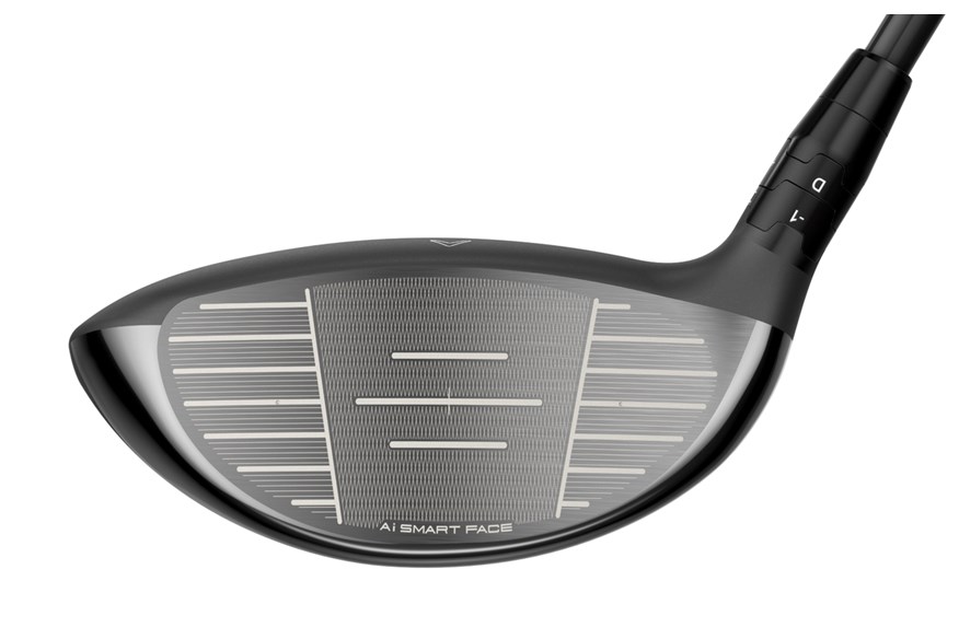 A close up of the face detail of the Callaway AI Smoke Ti 340 Mini Driver