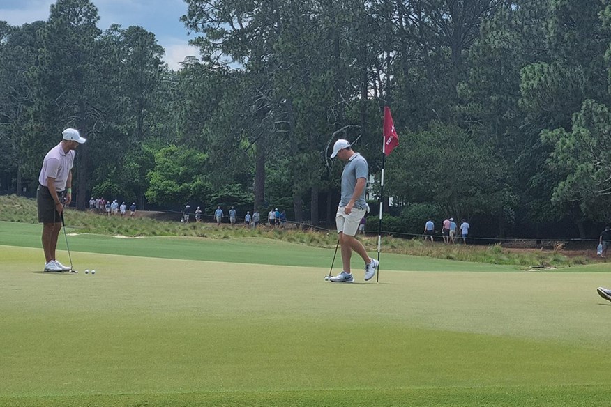 McIlroy and Kaymer getting to grips with the pace of the greens at Pinehurst