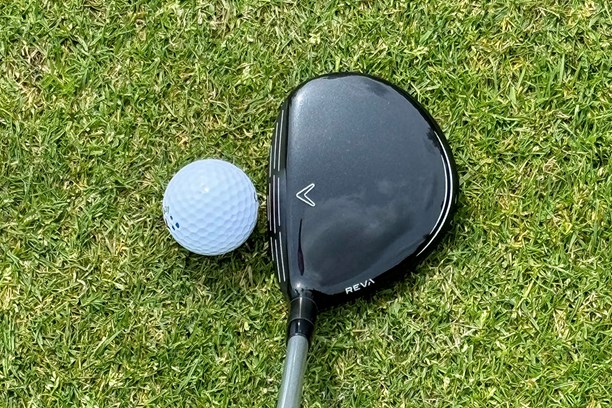 The Callaway REVA fairway wood at address