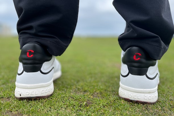 The heel of the Duca del Cosma Orlando golf shoe