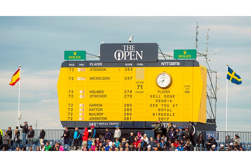 The final leaderboard at the end of the 2016 Open Championship at Royal Troon