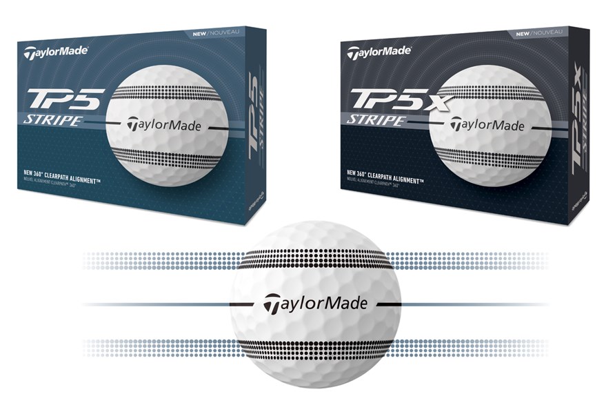 The TaylorMade TP5 and TP5x Stripe golf balls.