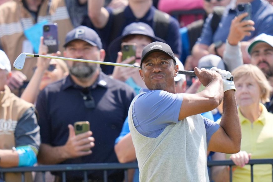 Tiger Woods drawing the crowds on Monday at The Open