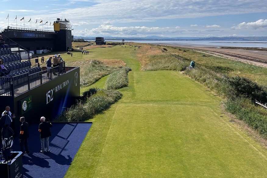 The view from the 1st grandstand at Royal Troon, host of the 2024 British Open.