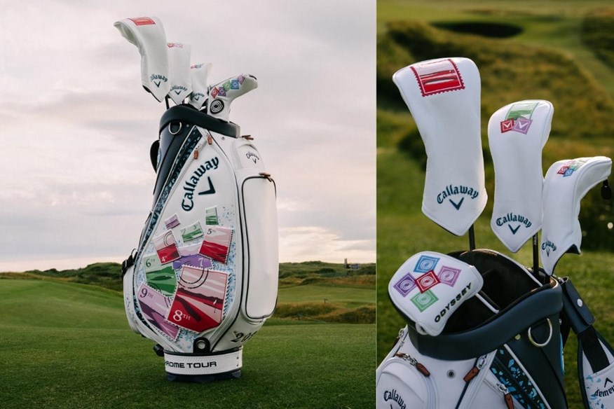 Callaway's 2024 Open Staff Bag features a postage stamp design.