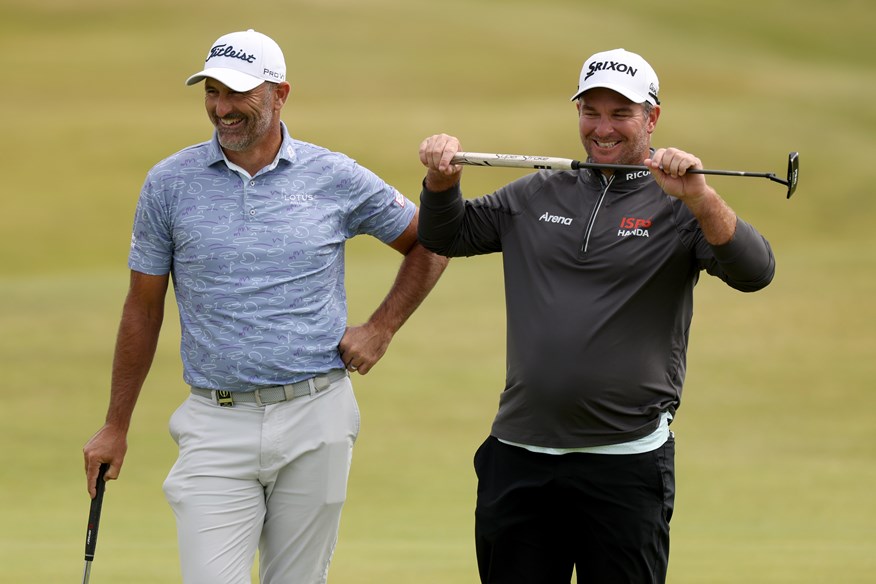 Michael Hendry (left) with fellow New Zealander Ryan Fox at Royal Troon