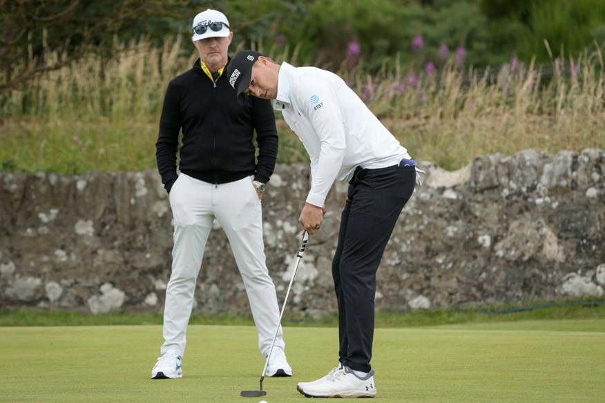 Jordan Spieth spent a long time on the practice ground on the first day of the 2024 British Open Championship