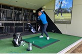 Neil Wain at the top of high backswing testing the KBS Max HL driver shaft