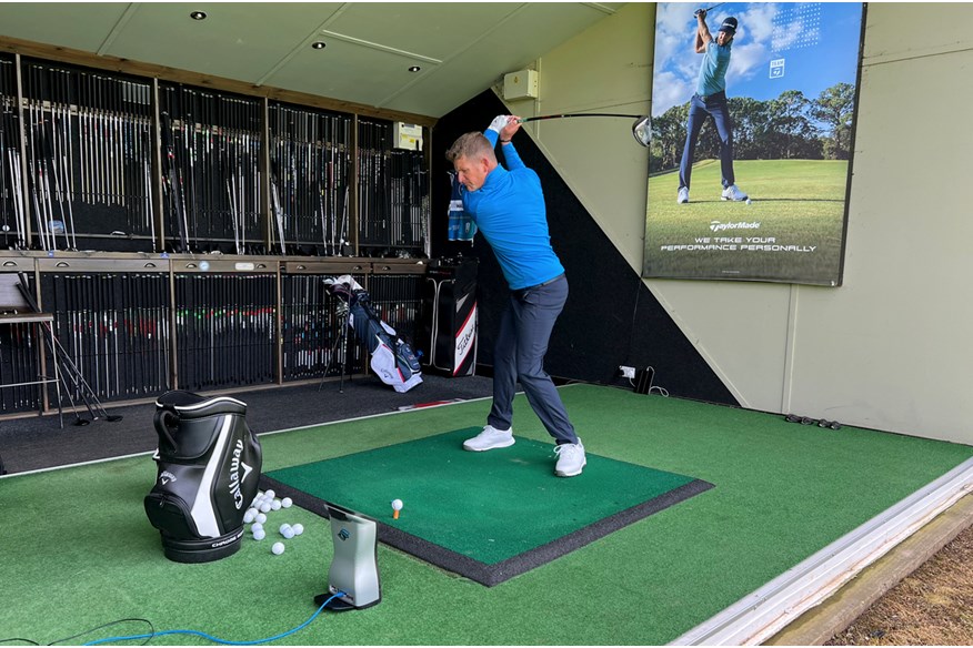 TG test pro Neil Wain hitting driver