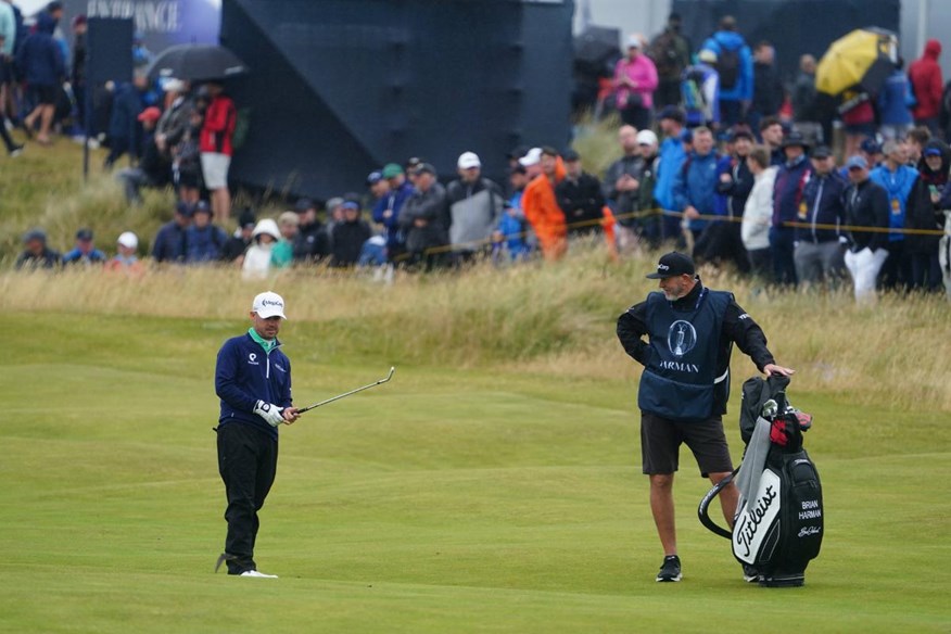 Brian Harman and his caddie at the 2024 British Open