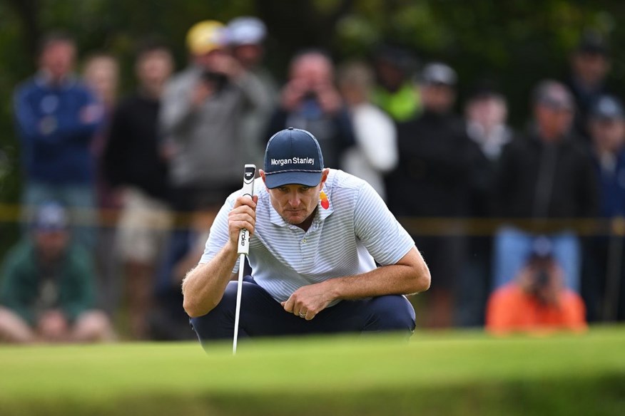 Justin Rose putting during round two of the British Open