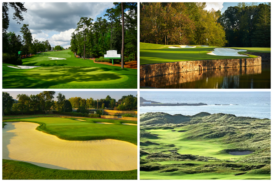 The courses that will host a golf major in 2025.