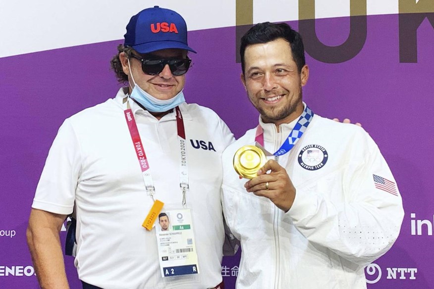 Xander Schauffele and his father Stefan at the 2020 Olympic Games in Tokyo