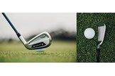 The Callaway Apex AI300 iron in the play position on the golf course